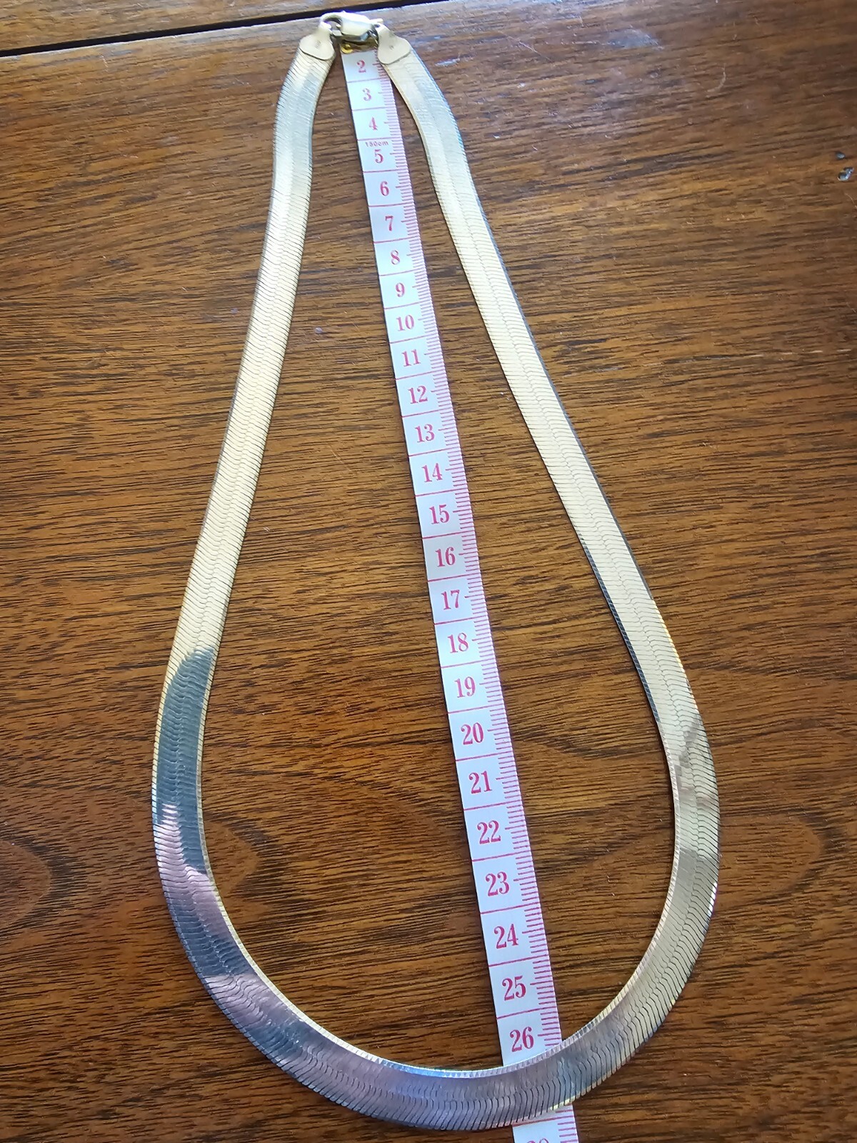 40g (STG) STERLING SILVER 24″ 61 cm CLASP END – HERRINGBONE NECKLACE VINTAGE