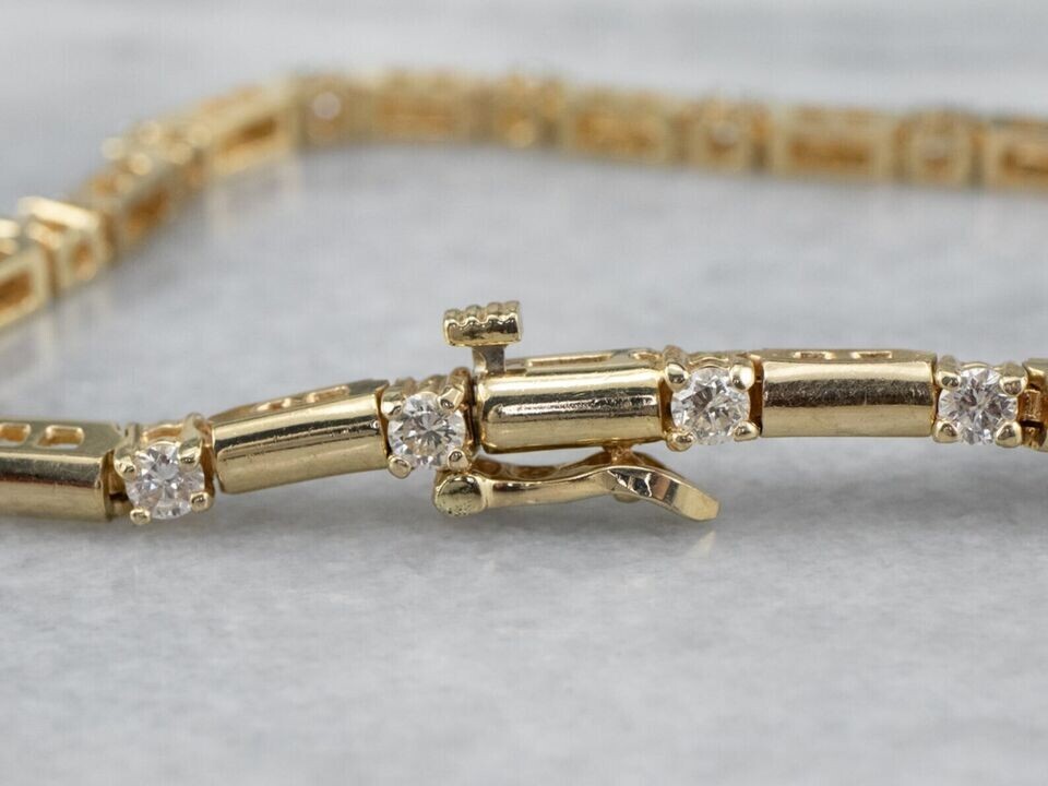 14K Yellow Gold Finish 4Ct Diamond Round Cut Lab Created Women’s Tennis Bracelet