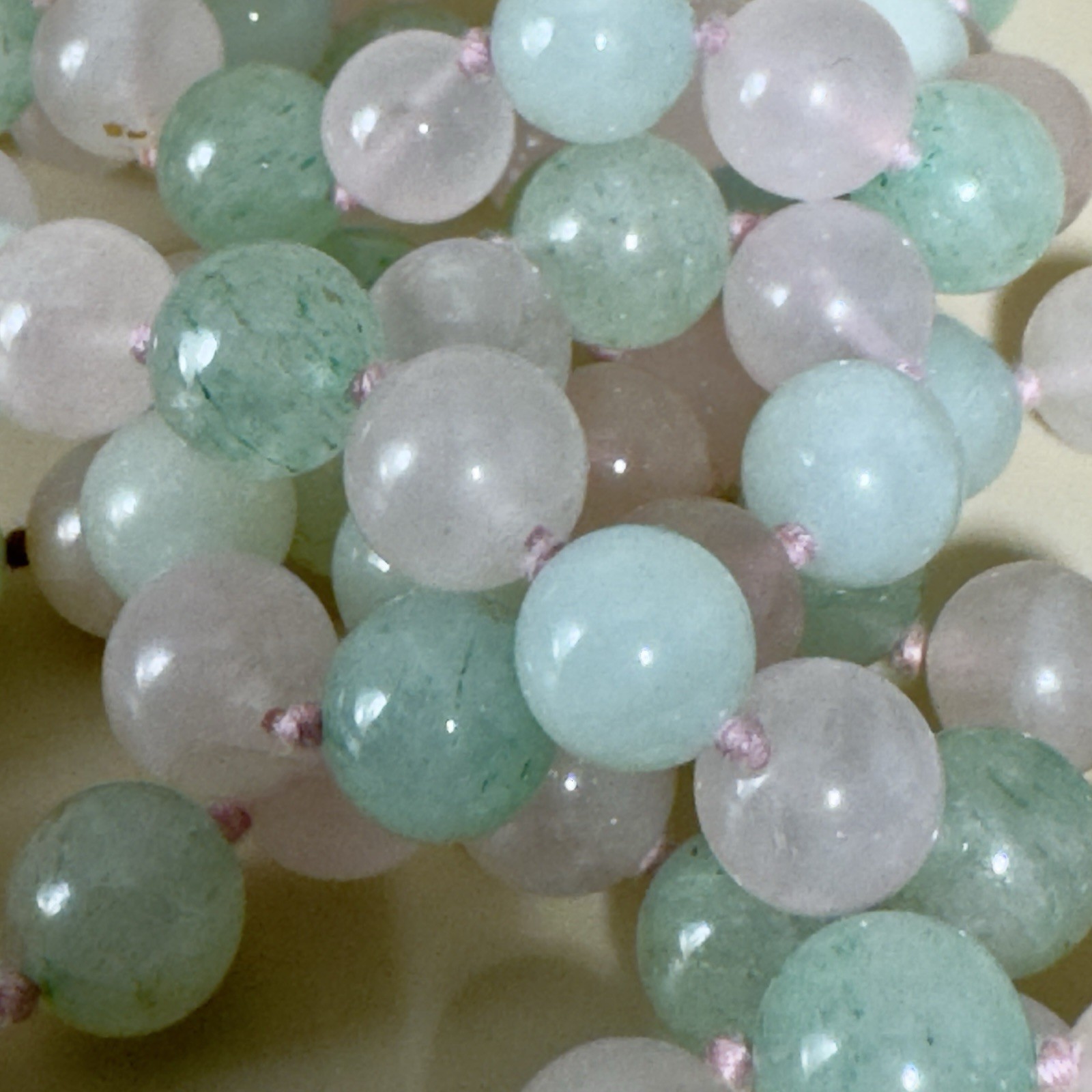 Pink And Green Gemstone Necklace Set, 24in Clasp And 32in Endless Strand