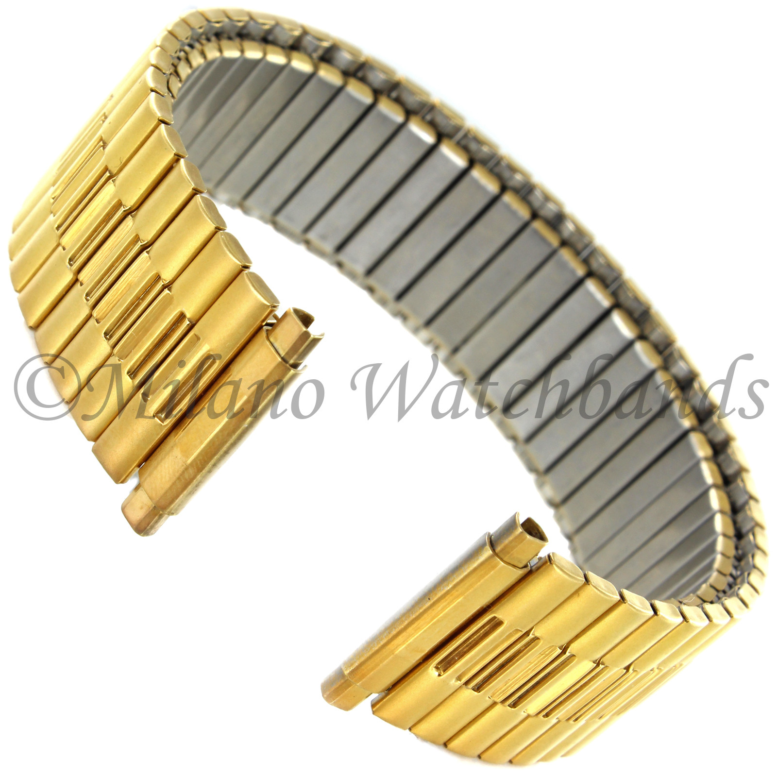 15-21mm Hirsch Gold Stainless Steel Twist-O-Flex Watch Band X-Long 0071