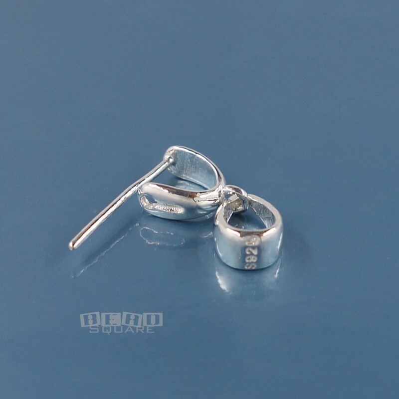Solid Sterling Silver Smooth Simplicity Pendant Pinch Bail Connector 17mm #33402