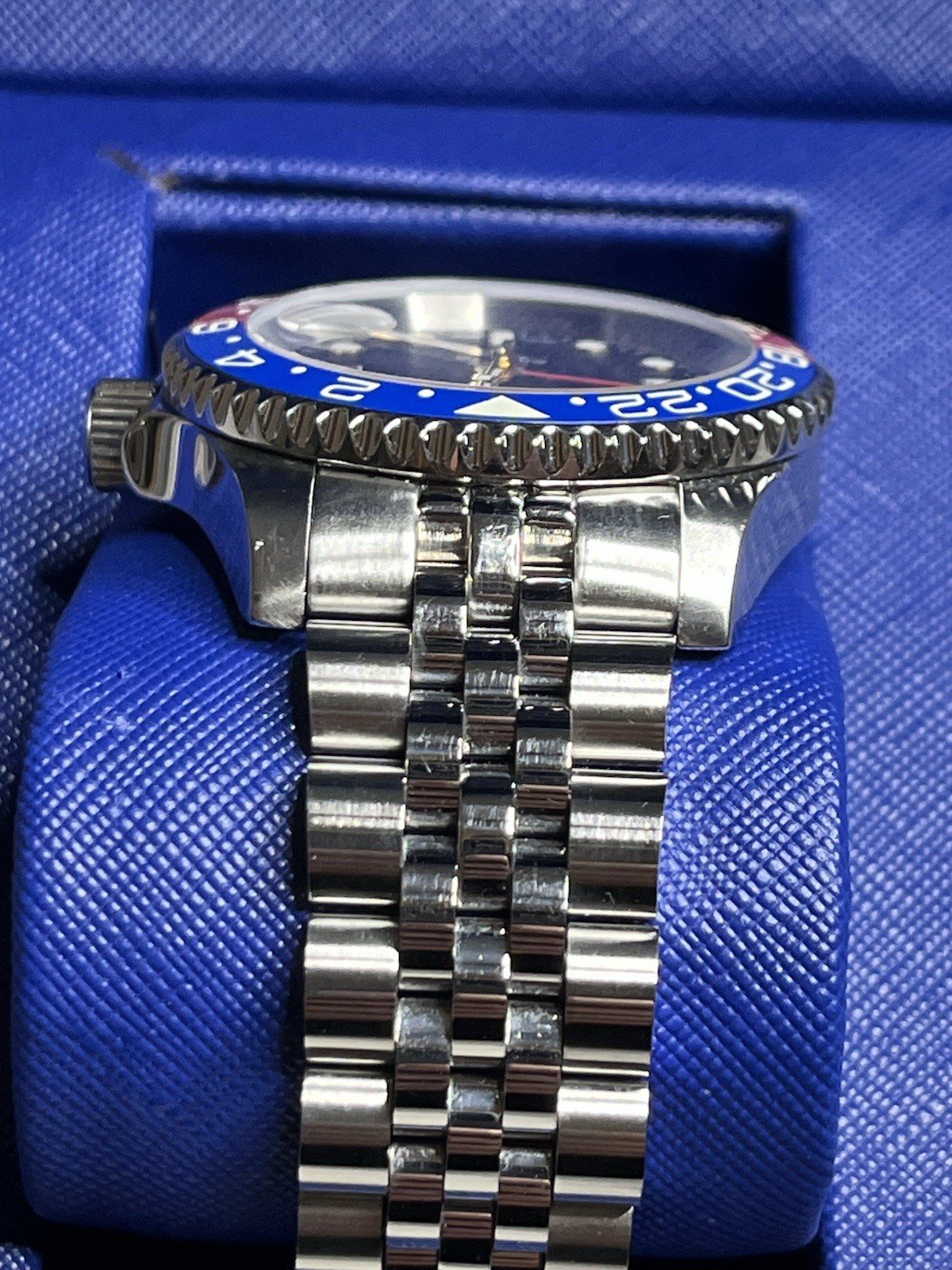 SQUALE Y1545 ATMOS 30 GMT 40 mm Pepsi With Cyclops (Rare) ~Gorgeous & Minty