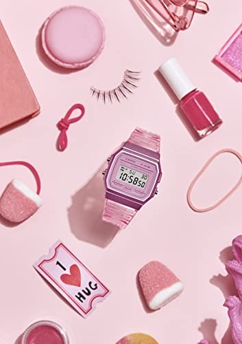 CASIO F-91WS-4JH Digital Watch Pink Clear Retro Alarm Quartz Japan New