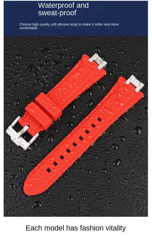 Silicone Watch Straps For MAURICE LACROIX AIKON AI6008 6007 6038 Steel Adapter