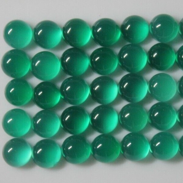 Green Onyx 3mm, 4mm, 5mm, 6mm, 7mm, 8mm, 10mm, 12mm, 14mm Round Loose Cabochons
