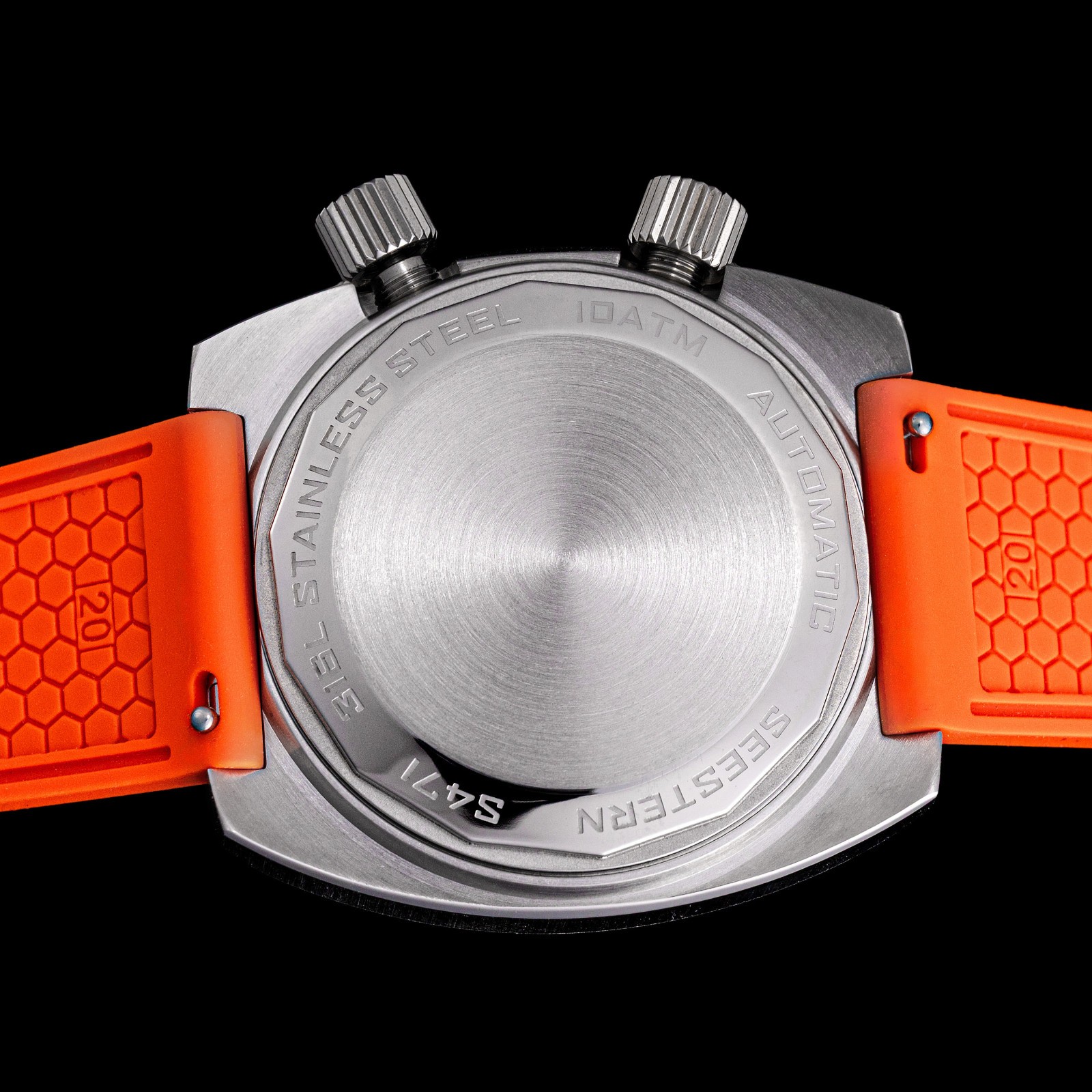 Seestern S471.01.O 38MM LUME Internal Bezel 100m DIVER’S Mens Sport Watch ORANGE