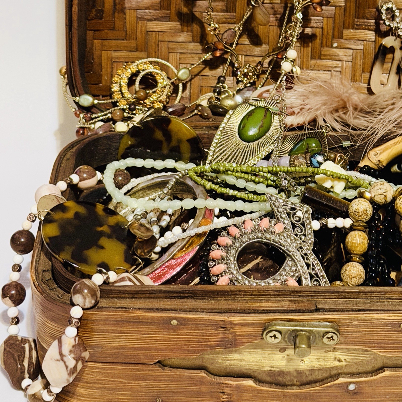 Nature Inspired Jewelry Lot 30 pc All Wearable Woven Box Included