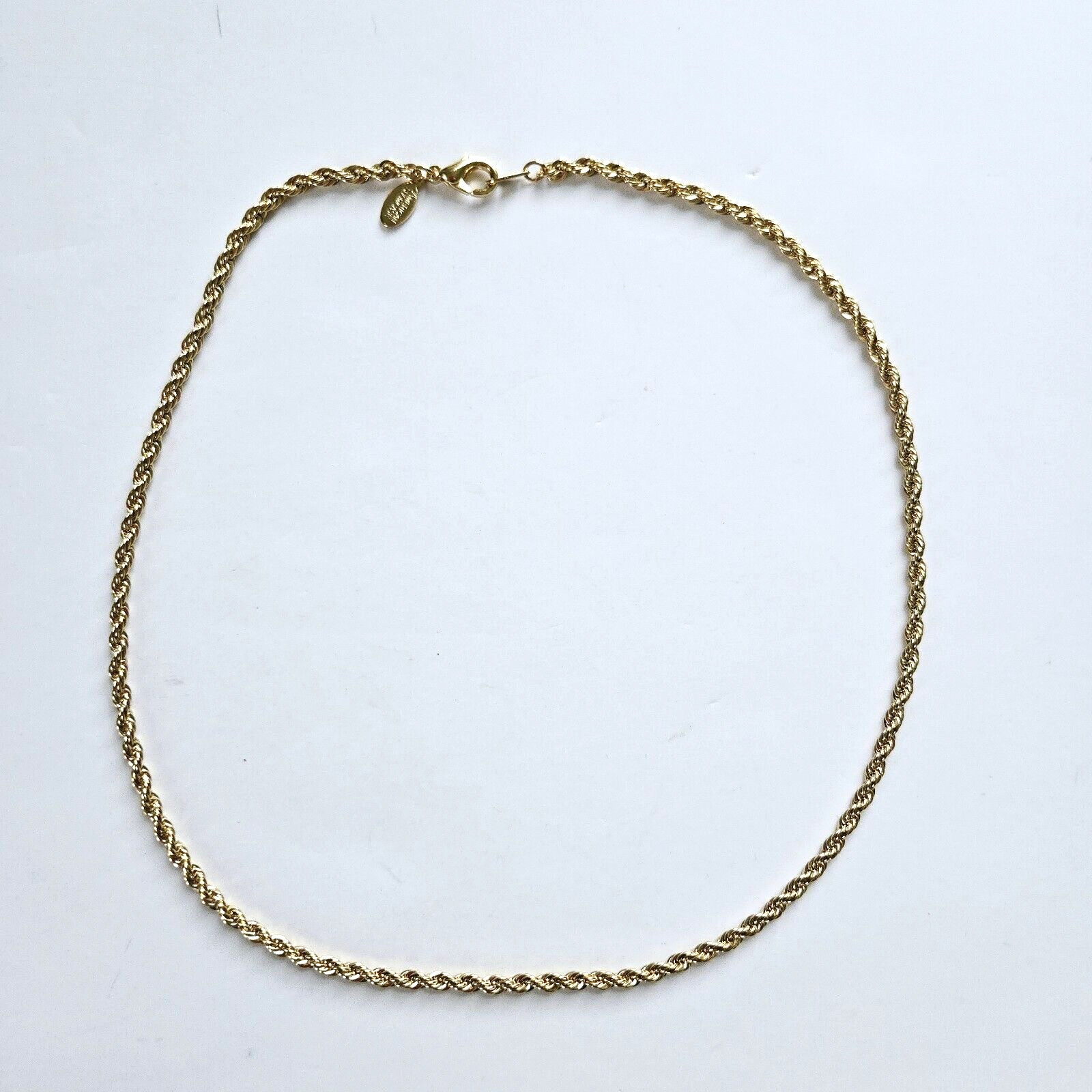 Vintage American Showcase Gold Plated Rope Chain Retro Classic Necklace 18″x 4mm