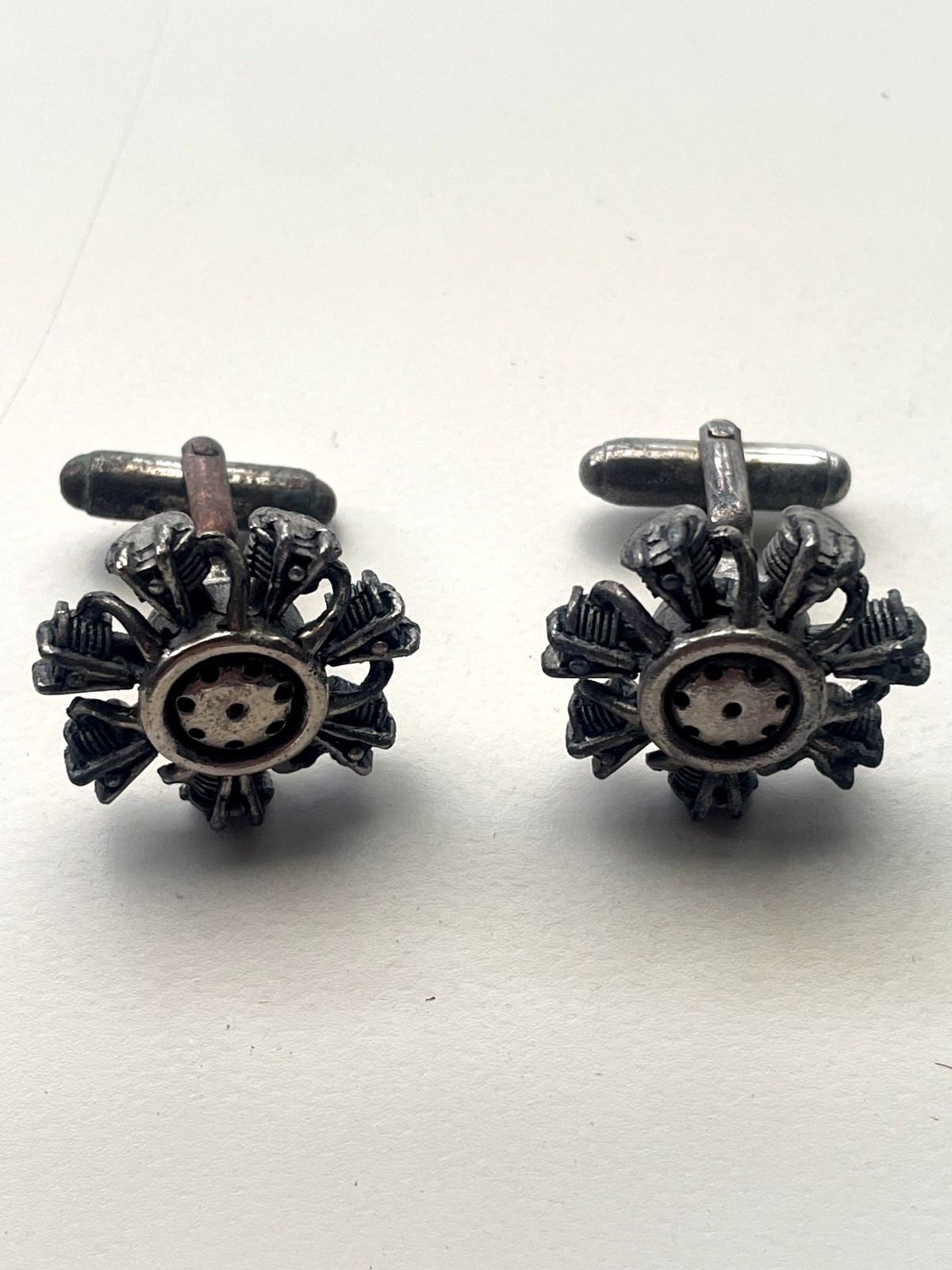 Vintage Biplane Aircraft Engine Cufflinks