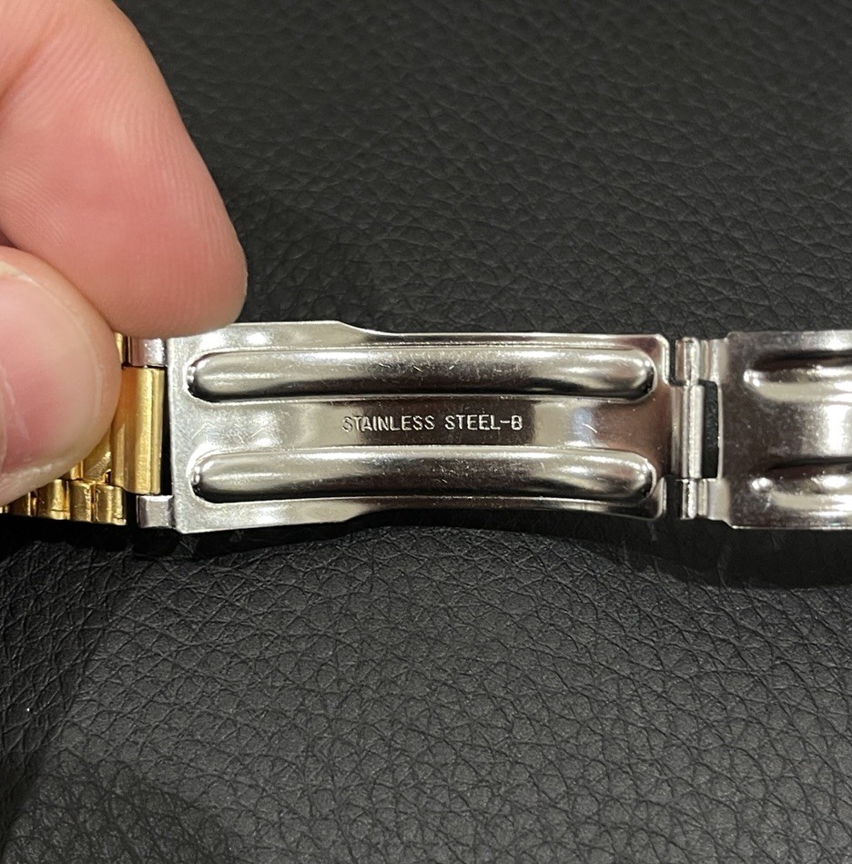 Seiko Yellow tone Gold Tone Link Watch Bracelet Band Fold Over Buckle Clasp