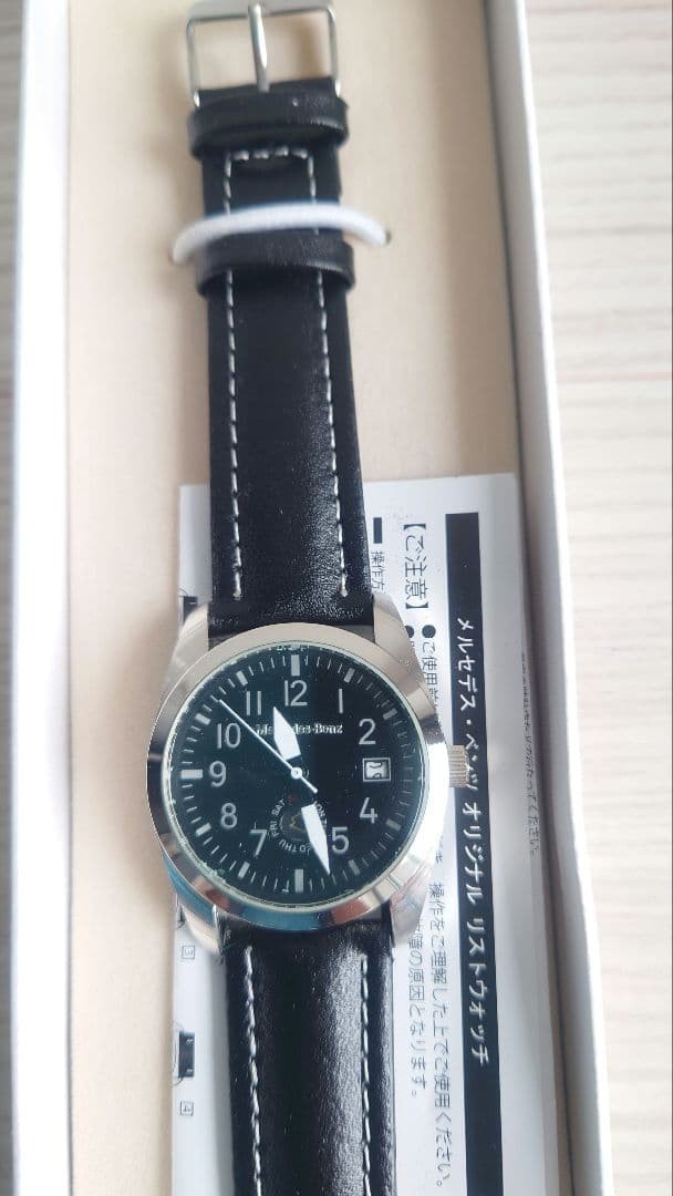 MERCEDES Benz Original Wrist Watch Black Novelty New unused Japan Rare