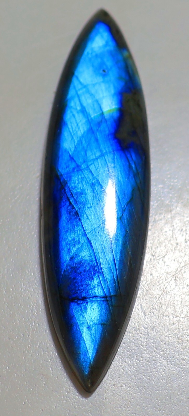 58 Ct 7X16X60 mm Natural Blue Fire Labradorite Fancy Cabochon Gemstone QQ-303