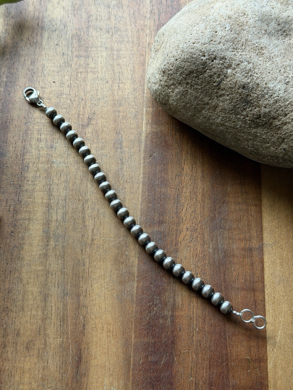 Necklace Chain Extender Sterling Silver Pearls Bead 6mm 6 Inch Lobster Clasp