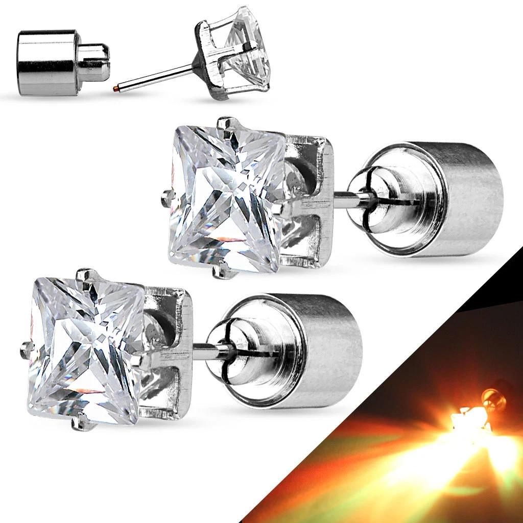 Aretes Zarcillos con Luz LED de Diamantes Accesorios Para Mujer y Niña Par US