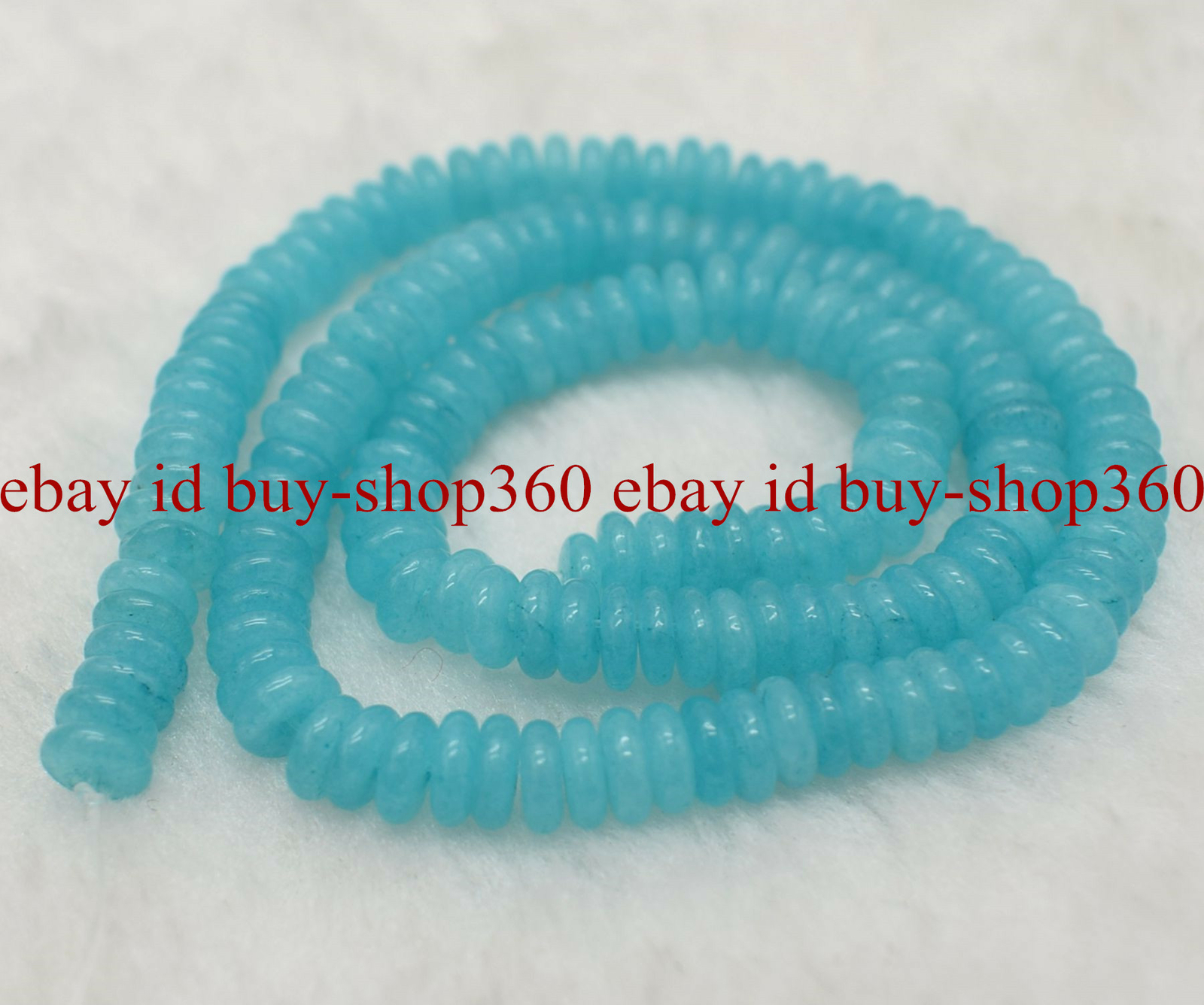Natural 3×8/4x10mm Blue Aquamarne Rondelle Gemstone Loose Beads 15” AAA+
