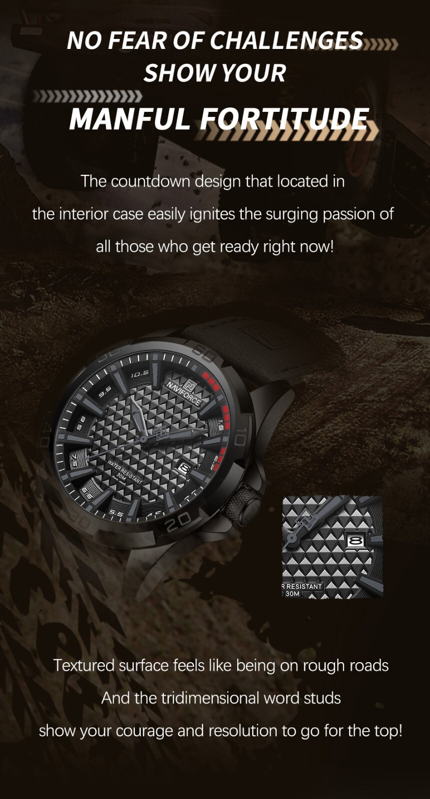 Top Brand NAVIFORCE Men’s Quartz Wrist Watch Sports Shockproof Waterproof Leathe
