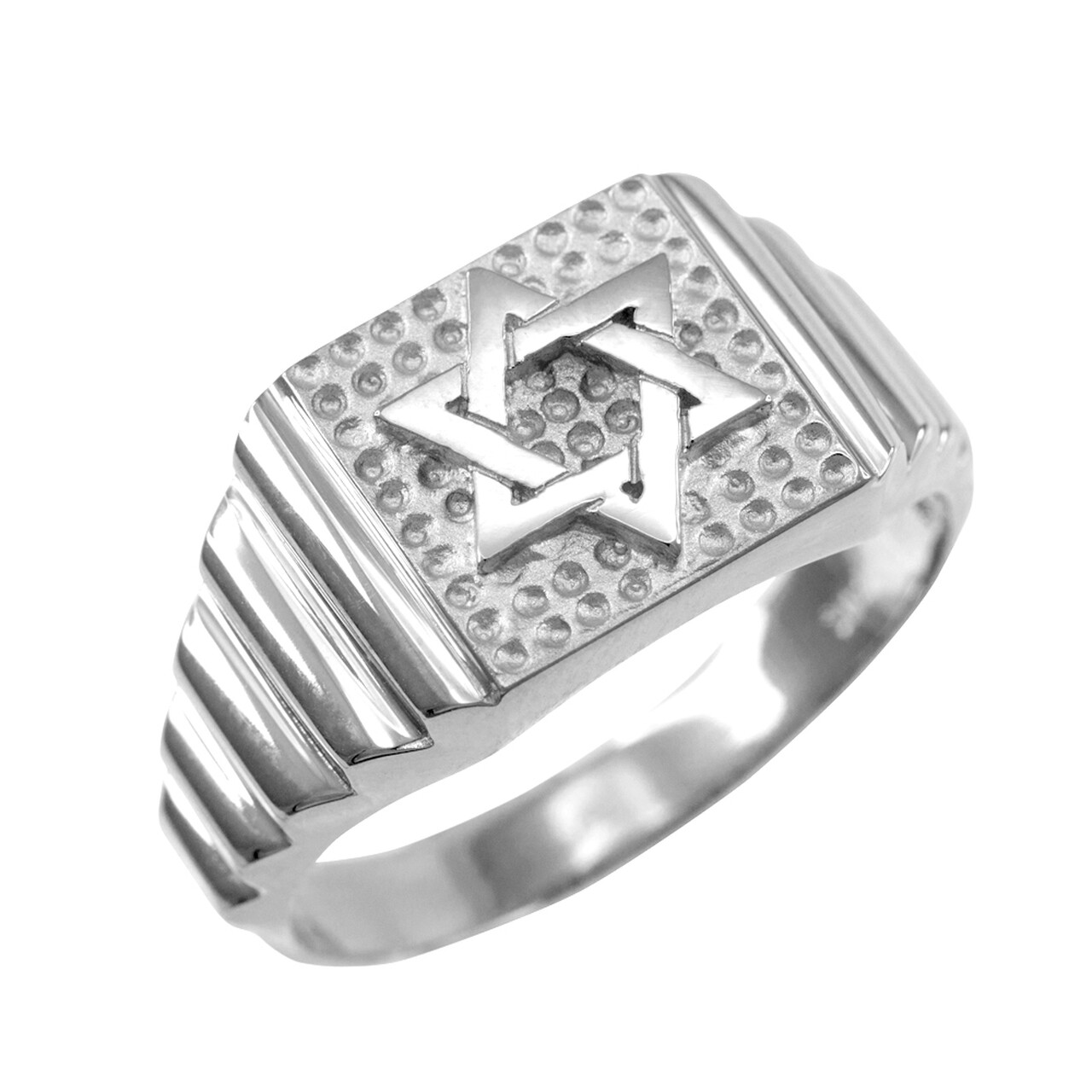 925 Sterling Silver Star of David Jewish Men Ring Made in USA – Any / All Size