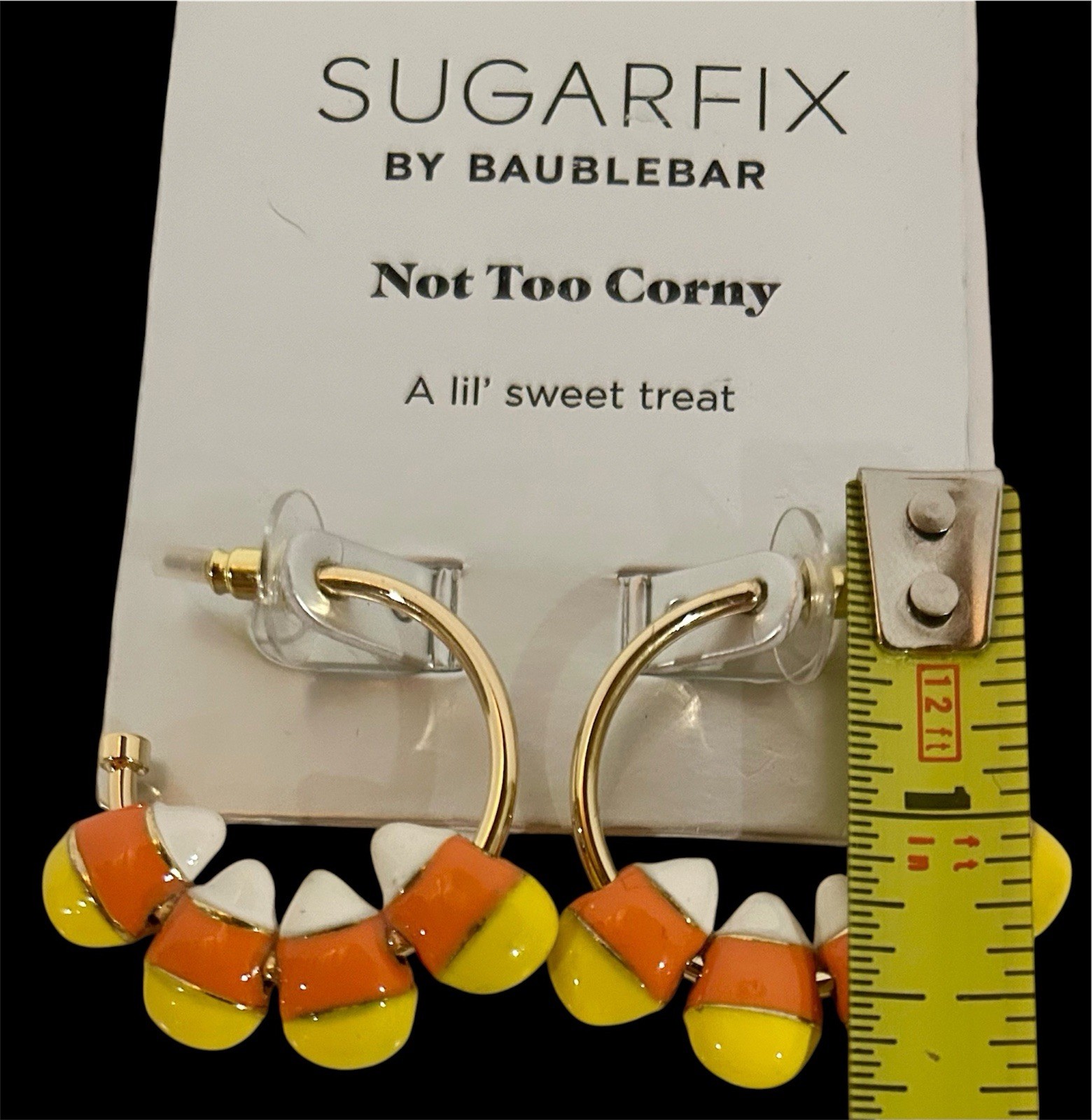 Sugarfix by Baublebar Not Too Corny Halloween Candy Corn Earrings Nickel Free