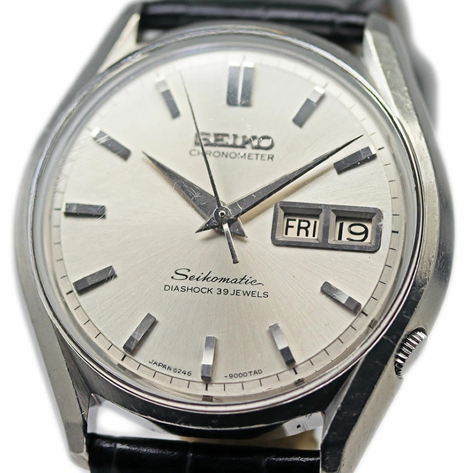 SEIKO SEIKOMATIC CHRONOMETER 6246-9000 1966 Vintage 36.5mm SS Silver Auto Men’s