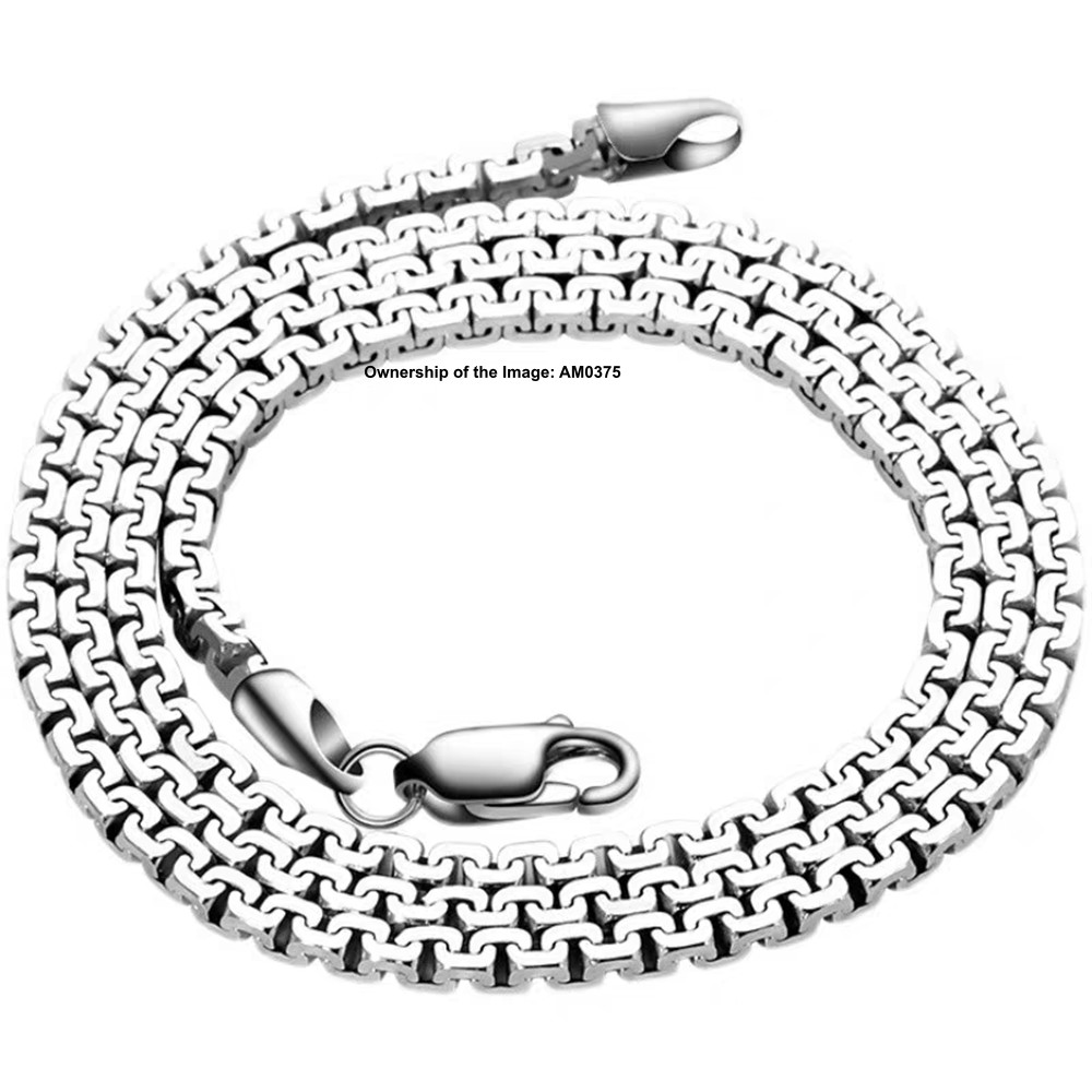 Pure 925 Sterling Silver Necklace -2.5mm Box Link Chain Necklace 50-60cm