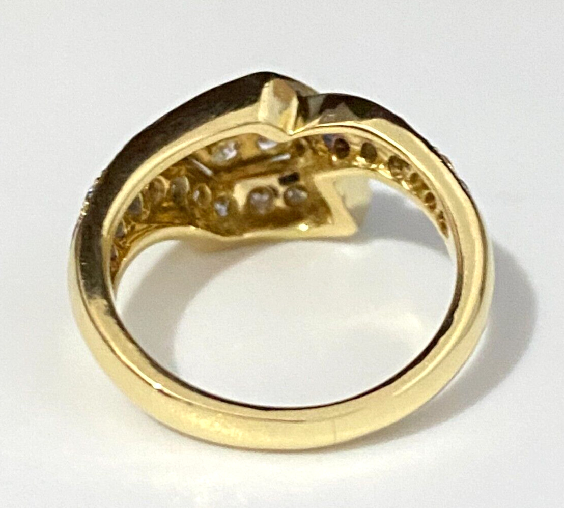 18K Yellow Gold & 0.90CT Diamond Snake Ring Size L 1/2 – 5 7/8
