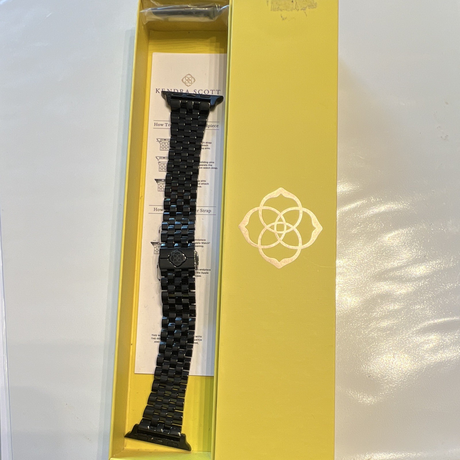 New: Kendra Scott Alex 5-Link Metal Bracelet Band Black for Apple Watch 38/40/41