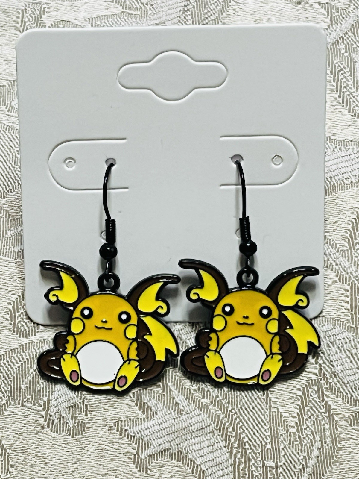 Japanese Anime RAICHU Cartoon Video Game Enamel Dangle Adorable Earring Set
