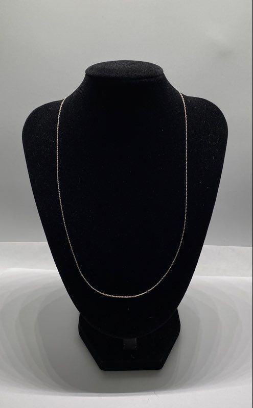 10K White Gold Fine Rope Chain Necklace 18″ 0.5mm 0.5g Stamped 10K MEX