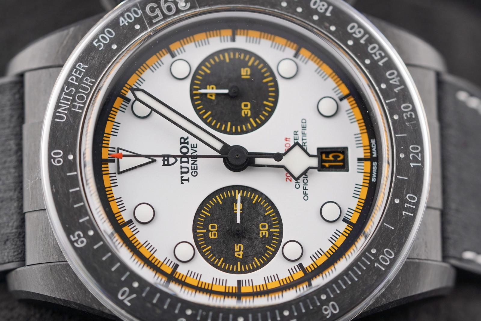 Tudor Black Bay Chrono White Hybrid Rubber Leather Strap M79377KN Complete 2026