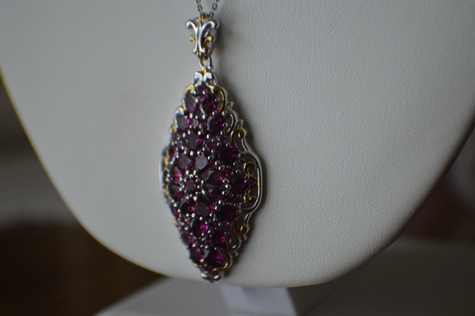 6.65ct Premium Ember Garnet Pendant with 20″ Chain Rhodium over Fine Silver