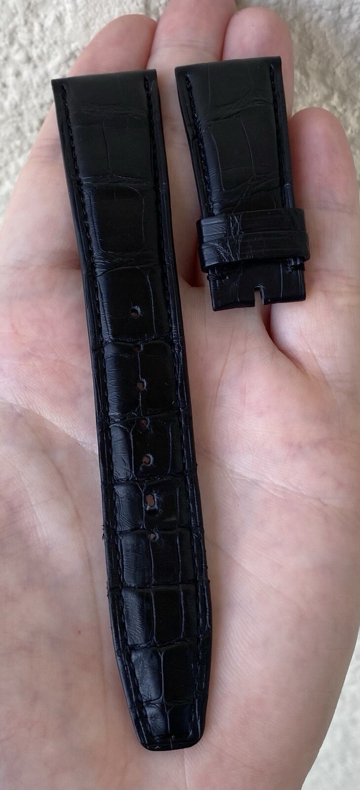 Authentic IWC 22mm x 18mm Black Alligator Watch Strap Band A20062 OEM