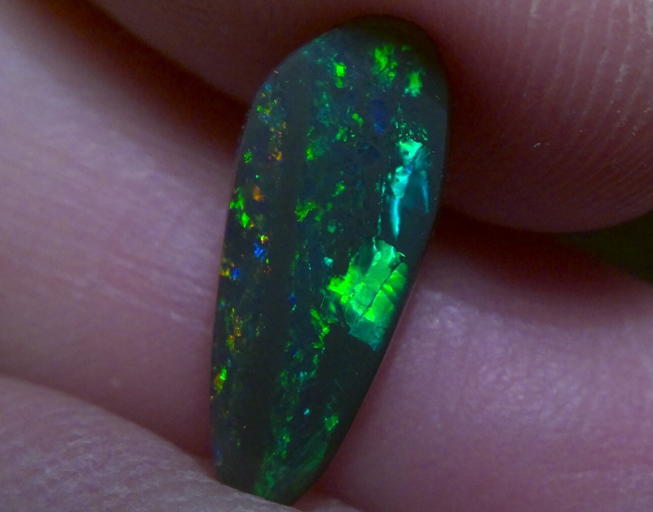 1.78ct solid Lightning Ridge black opal, stunning multicolour *see video*
