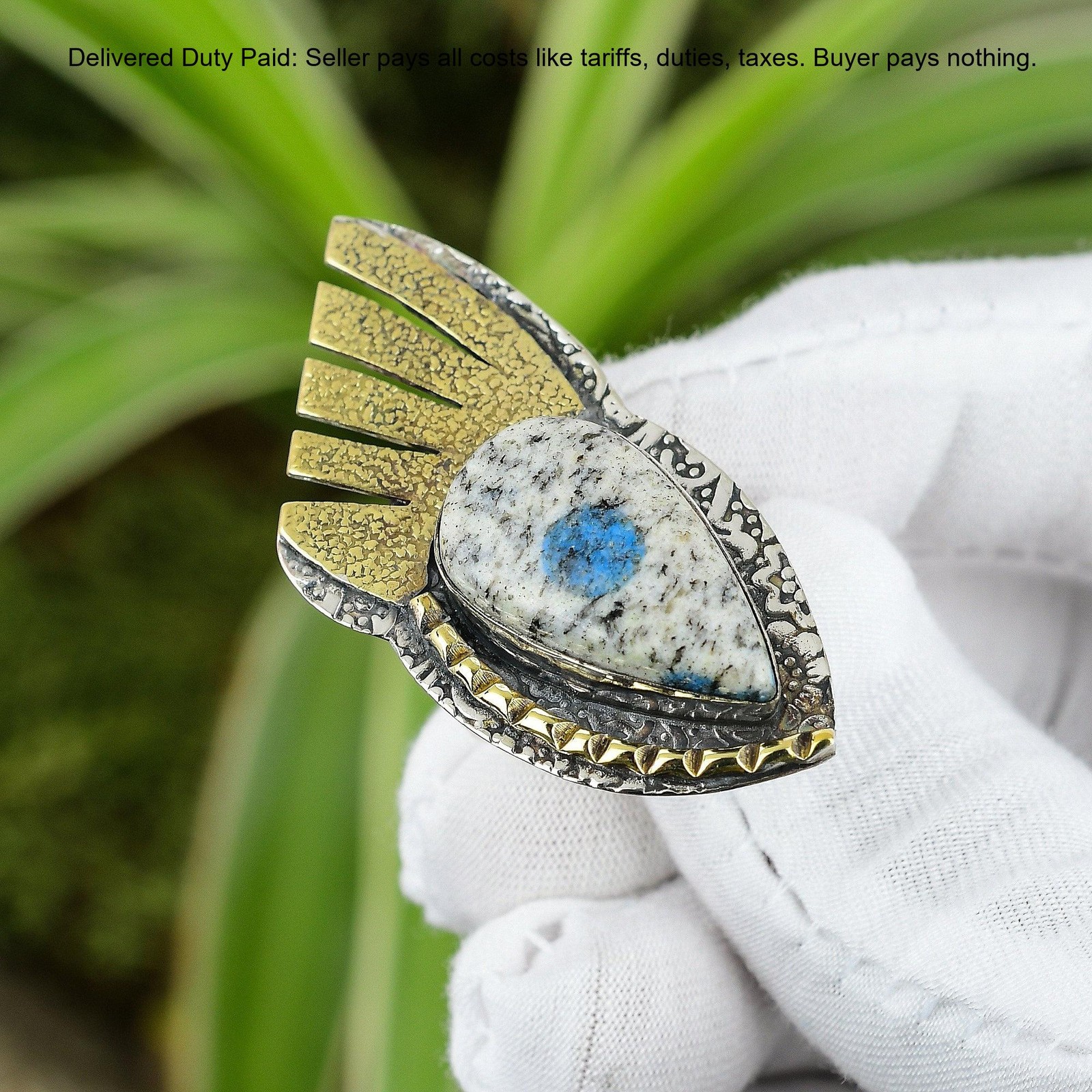 Pear K2 Jasper Gemstone Sterling Silver Anniversary Boho Stackable Daughter Ring