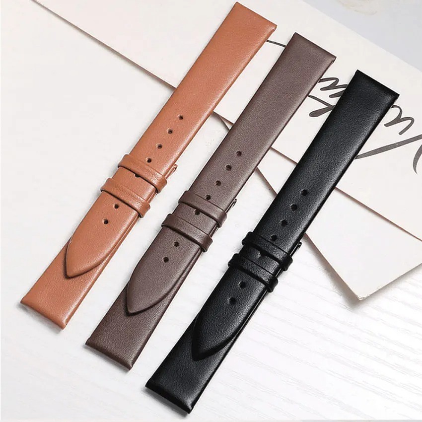 Leather Watch Strap for Skagen 18mm 20mm 22mm Silver Pin Buckle Band