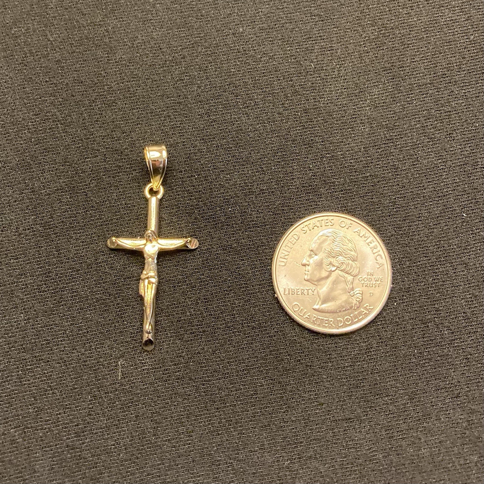 Gold Chain Rope Chain 20in 4mm And Gold Cross Crucifix Pendant Set