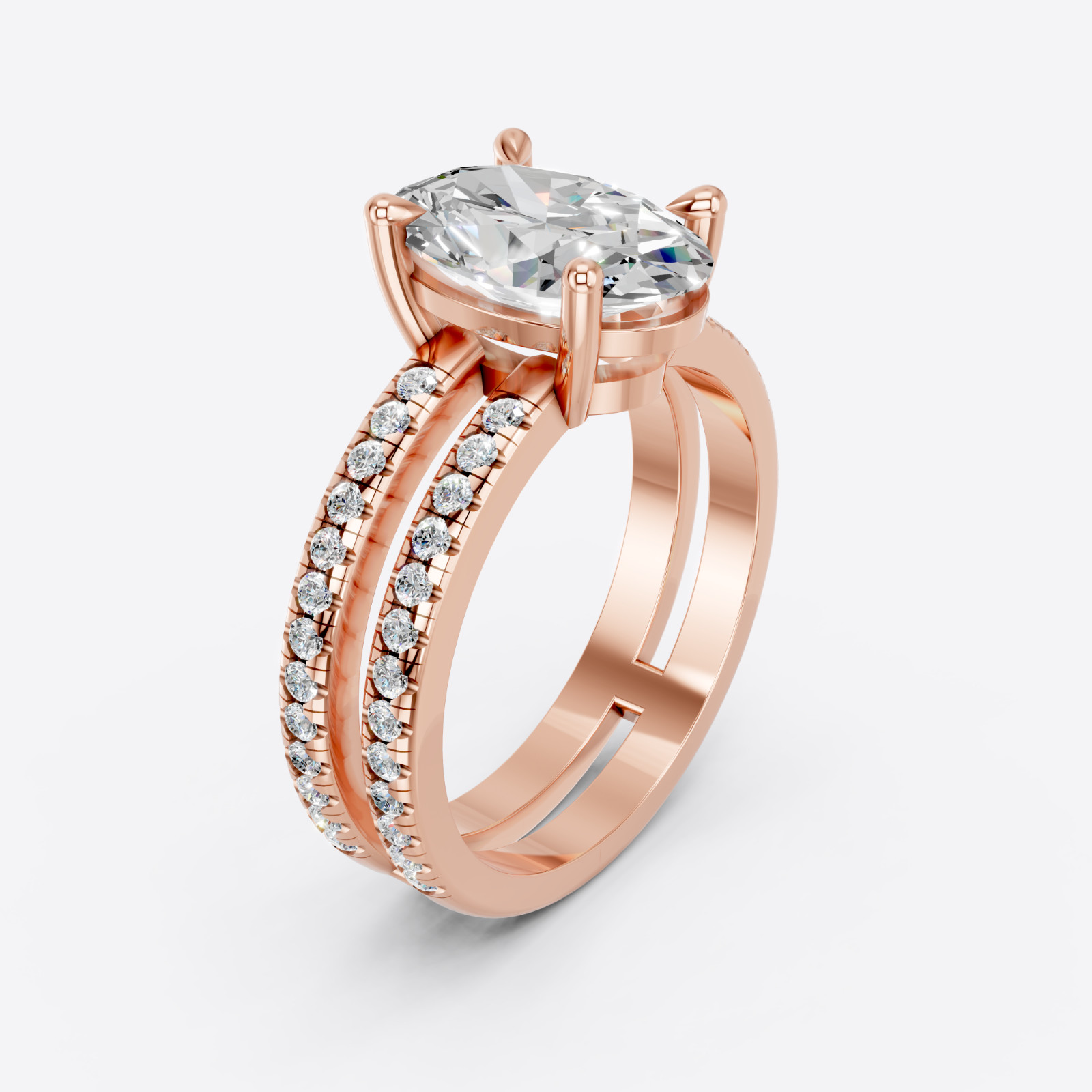 IGI 6.48 CT F VS1 Oval Cut Lab Grown Diamond Engagement Ring 14k White Gold
