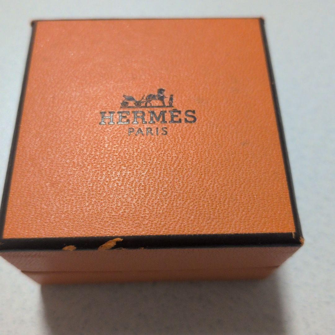 HERMES Cage d’H Cube Earrings Orange Gold Lacquer H Logo Studs Mint w/ Box Auth