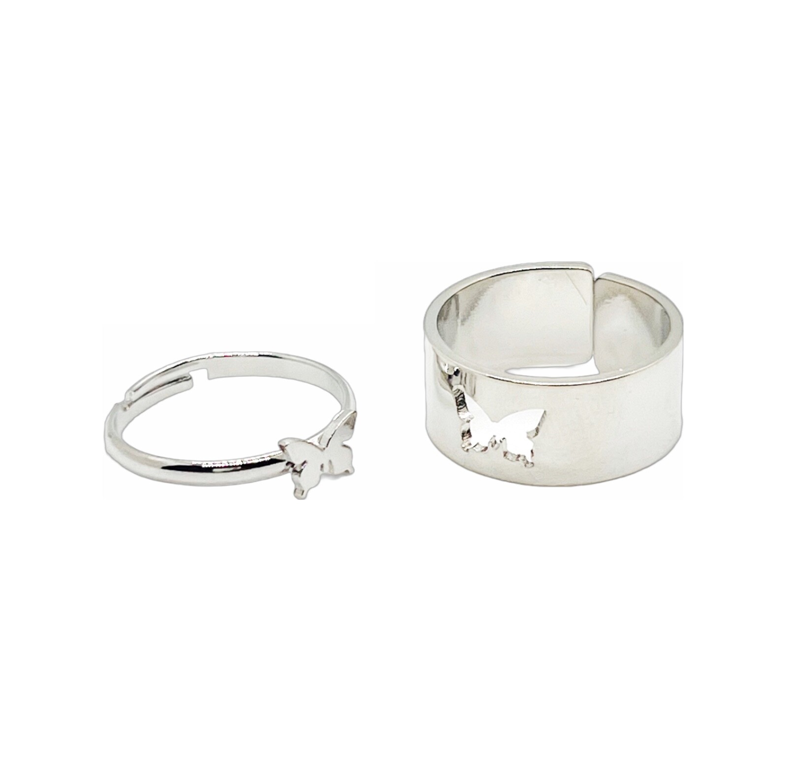 Sacred Gems Silver and Gold Copper Alloy Ring Set