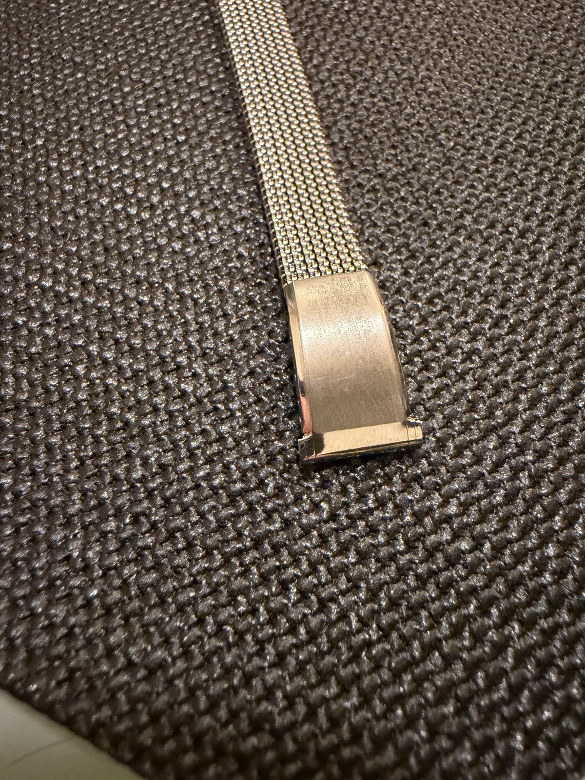 Evinger 13mm open end fixed lug tank Vintage Watch Band Mesh bracelet silver USA