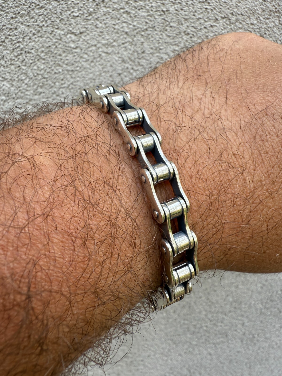 Bicycle Link Bracelet Real 925 Silver Oxidized Handmade 9mm Bike Motorcycle