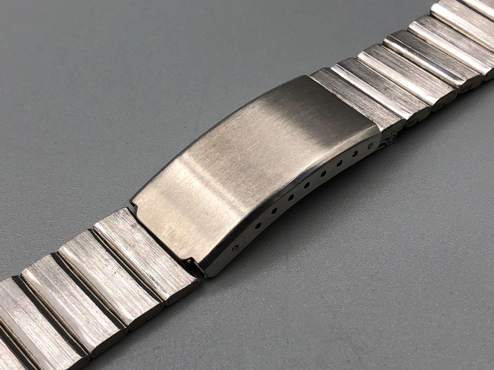 VINTAGE NOS 60s 70s STAINLESS STEEL WATCH CHRONOGRAPH BRACELET 16-22mm