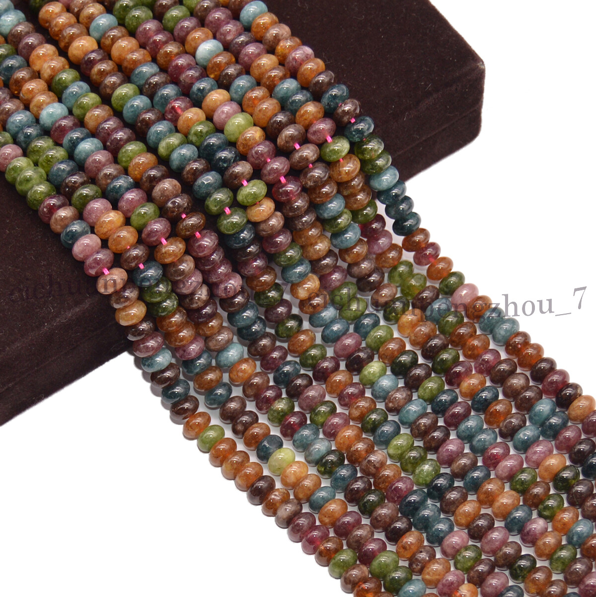 Natural Colorful Tourmaline 4x6mm 5x8mm Rondelle Gemstone Loose Beads 15”Strand