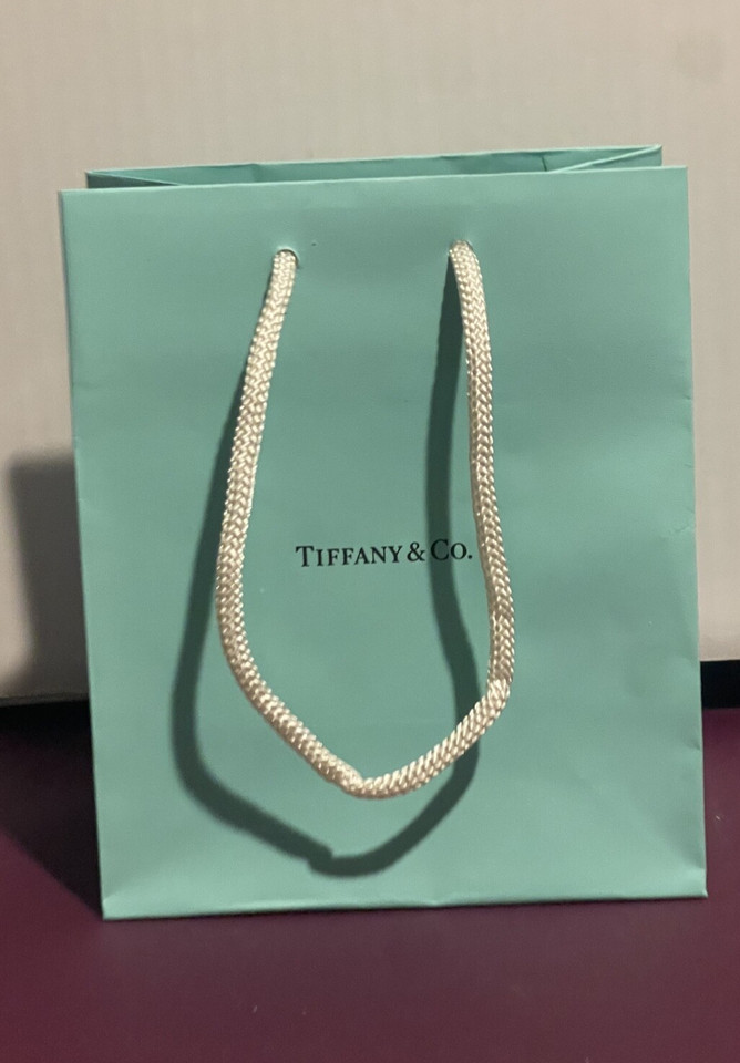 New TIFFANY & CO. 5x Blue Jewelry Bag Small Original Shopping Gift Bag