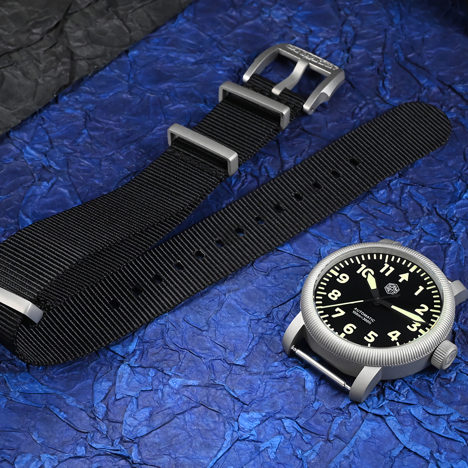 SAN MARTIN SN0143-G Automatic Stainless Steel 40mm 10ATM Retro Pilot Men’s Watch