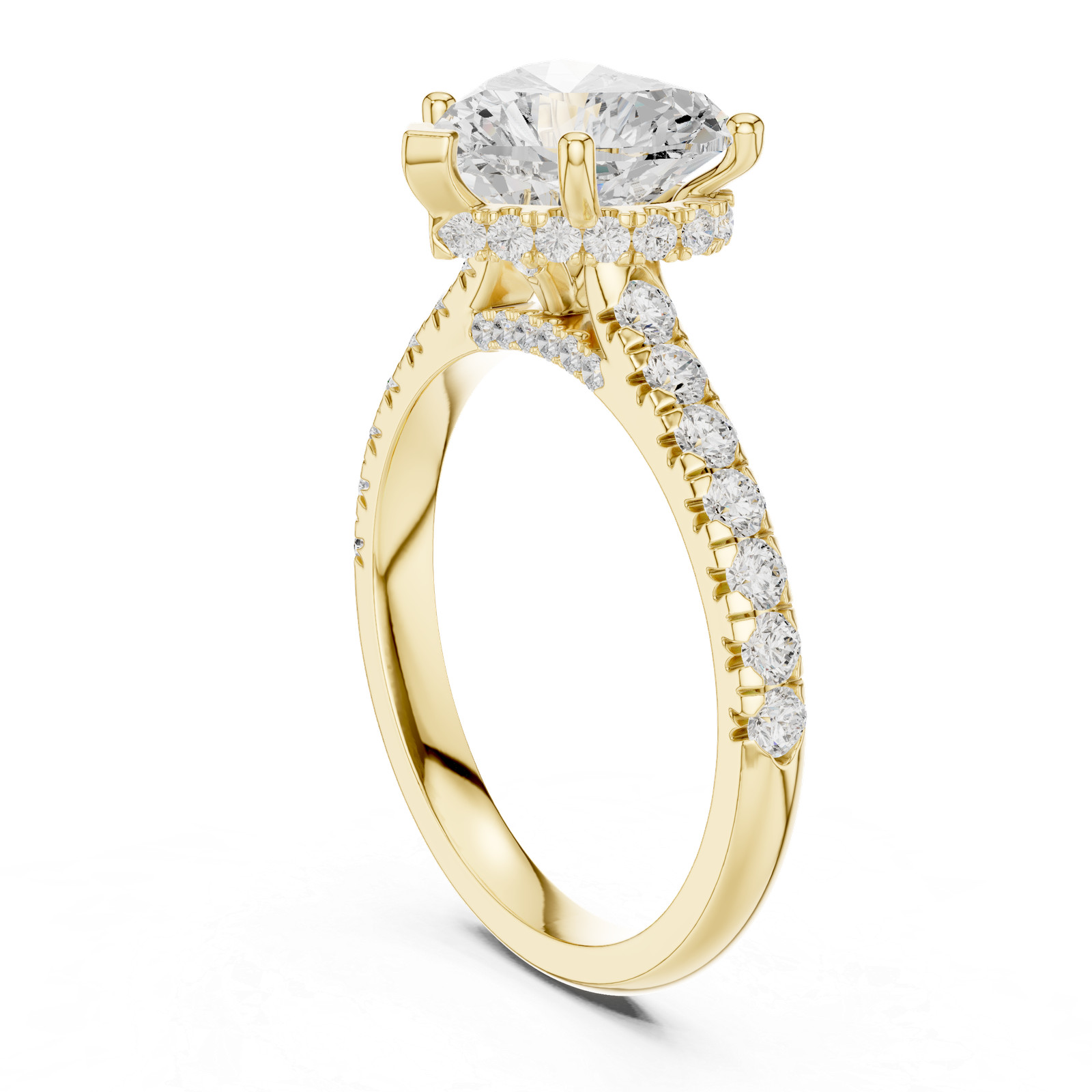 TCW 3.1 Ct VVS1 Lab Grown Diamond Heart Luxury Engagement Ring 14k Gold Over
