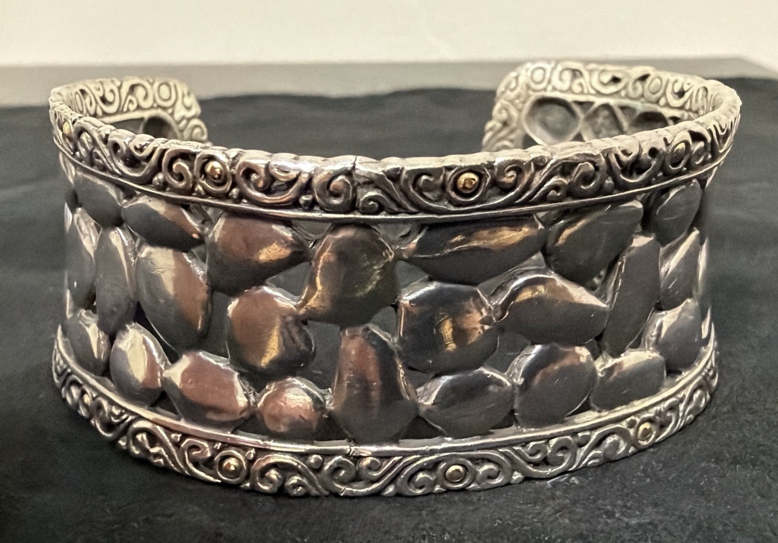 EFFY 18k gold & .925 sterling silver cuff bracelet