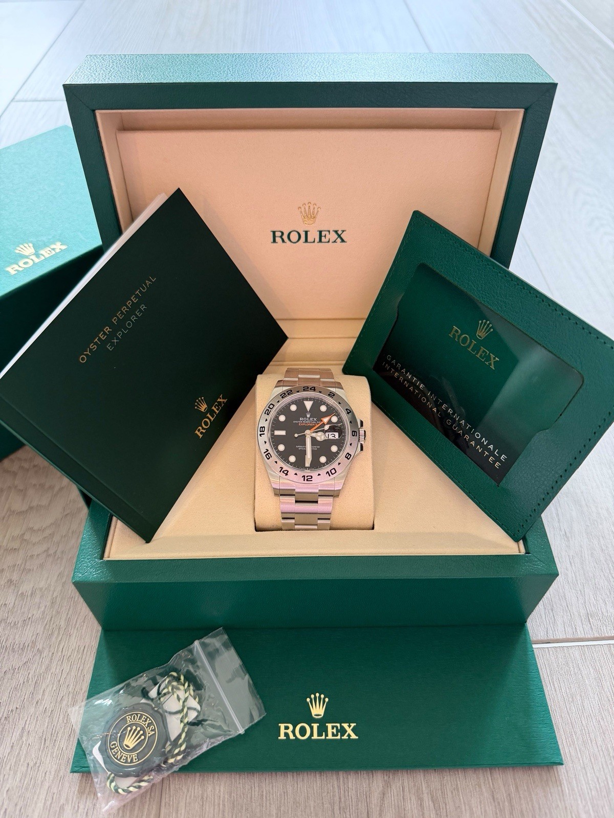 2026 NEW Rolex Explorer II, 42mm, Black Dial, Full Set, Stickers, Ref 226570