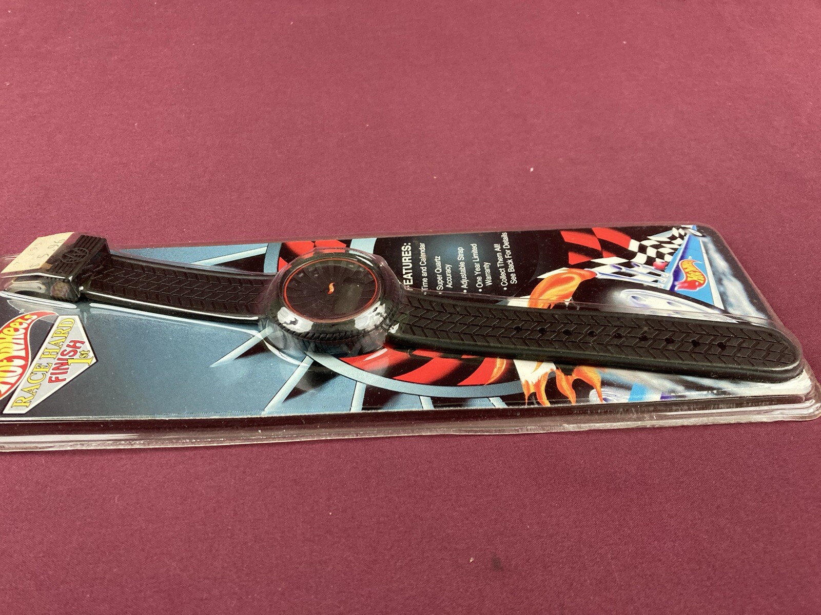 Vintage Hot Wheels Race Hard Digital Wrist Watch Wide Tire Tread Style Band NIB