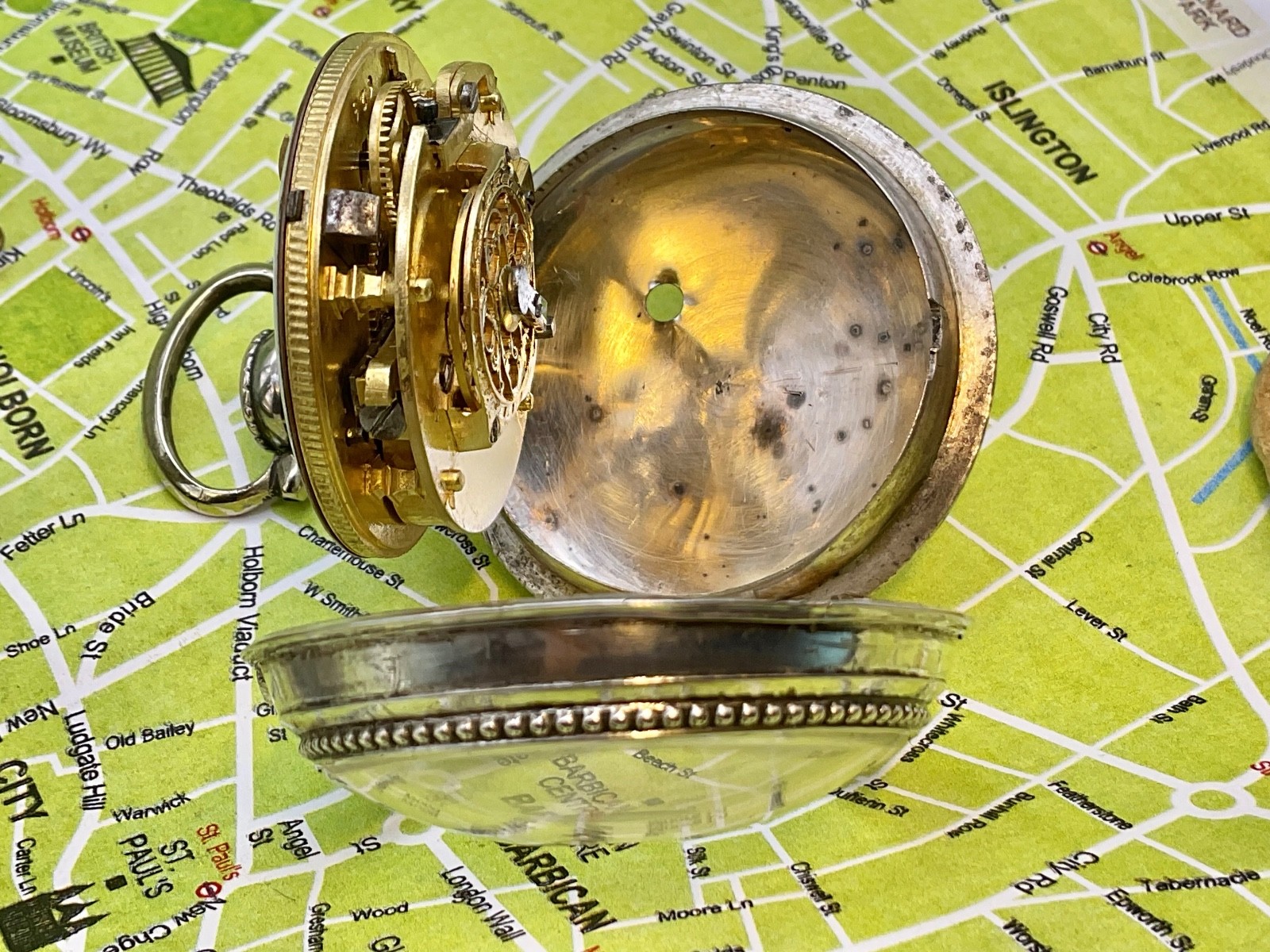 Austrian Silver Pair case Laquered Verge 1820 . Pocket Watch