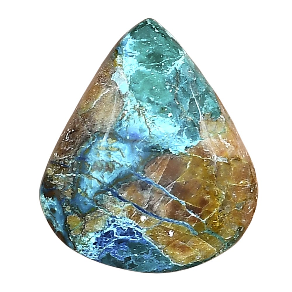 Natural Shattuckite 26.75×23.13×6.9 mm Heart Shape Polished Gemstone LS02554-39